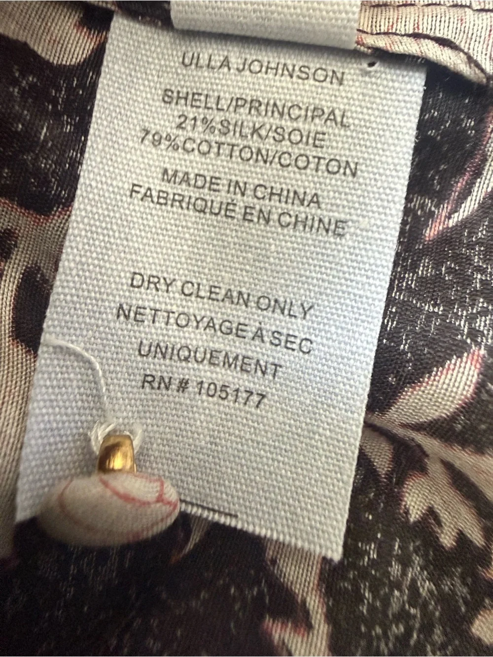 ULLA JOHNSON Posey Blouse in Midnight Size 4